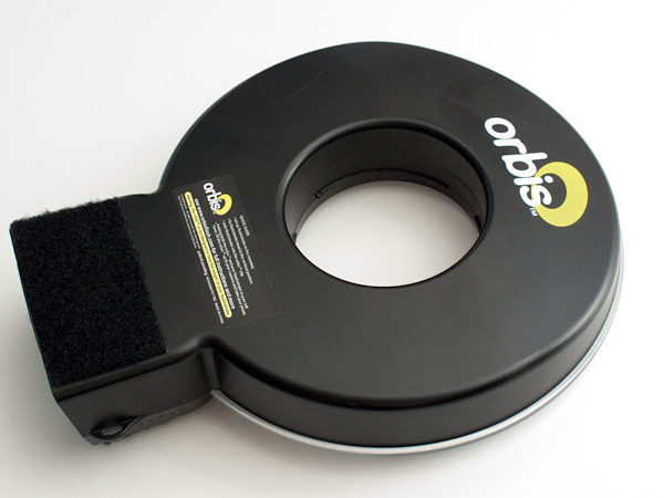 The back of Orbis showing the rear Velcro pad.