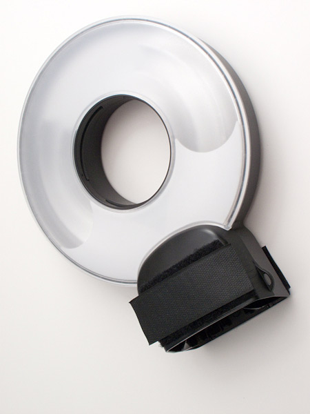 The 'hook' strips of Velcro park here when not in use.
