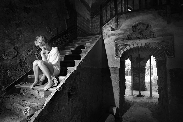 DL_06 DL 6. The place is amazing. A slash of Speedlight designed and rigged by Martin lit Katy. The vulnerable look adds to the moment.