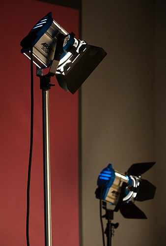 A pair of Arri 300 Junior lamps in my studio.