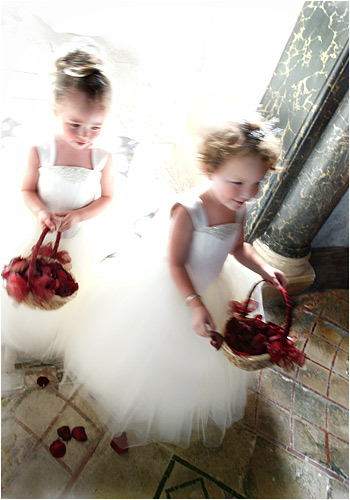 I used 1/10th Second and +2 stops of exposure compensation to capture these flower girls laying petals.