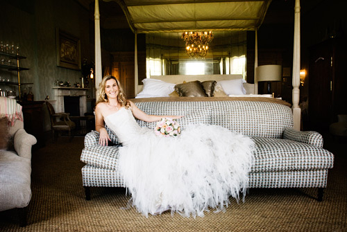 Julie shot this frame before the wedding. Even though the bride thought she was behind schedule Julie still managed to put together a striking set of pre ceremony bridal portraits. Nikon D200, ISO 800, f/5, at 1/80th second using a 17mm lens.