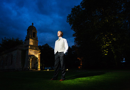 Canon 5D, ISO 1250, f/4, 1/15th second. I set the camera to manual exposure for this signature dusk portrait. My 580 EX2 was zoomed into 105mm and rigged on a stand just out of shot on the left of the camera. I triggered it using my STE2 transmitter.