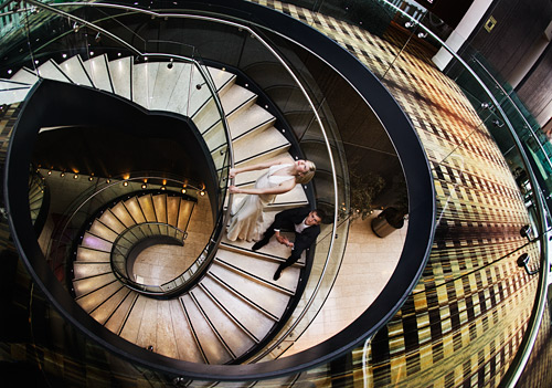 The Hilton staircase from the lobby to the 1st floor is fantastic. Every conceivable angle was shot on the day.