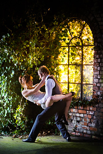 Next it was time for a change of building and dress. I created the sunlight by firing a mobil fitted with an orange gel through the ivy clad window.