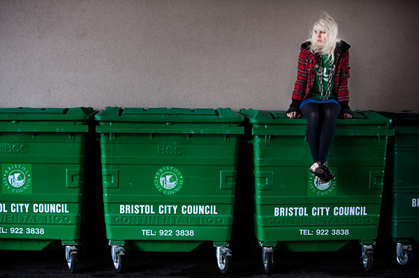 Hannah10 It was dustbin day and we were sheltering from the rain.