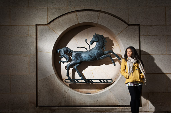 This Lloyds bank horse shot goes to show just how fast I work. I have about a minute from putting my lighting stand in position before the security guard is bearing down on us. To be fair, I’ve often been moved on but I’ve never had any trouble on the street. in any city, including New York, Sydney, London, Edinburgh, Cork, Melbourne, Siena, Manchester, and Bristol among many others.