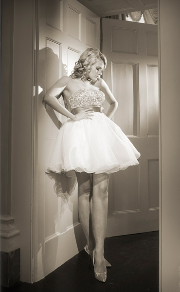 ff01 2. This dress from the prom collection was our first outfit and I lit this scene with a pair of Arri fresnel spotlights.