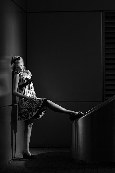 We took our Speedlight round the corner and into the shade for this one light shot.