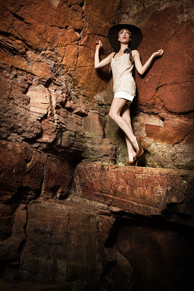 Katy_McGee_15 15. The walls of the quarry make quite interesting backgrounds. We lit Katy McGee with a single 580EX2 Speedlight in a Gemini bracket with a silver umbrella.