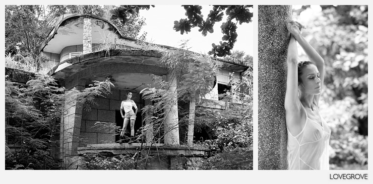 02. We started shooting in the abandoned villas in Kep. There were mortar holes in the walls and grenade holes in reinforced concrete floors.