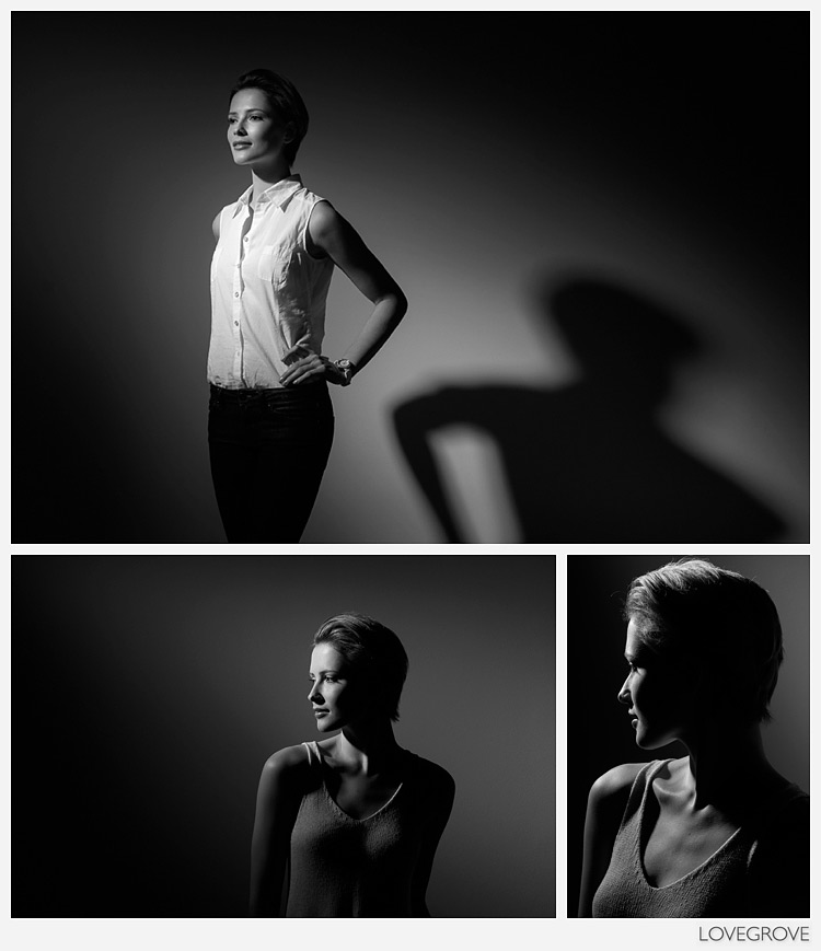 02. One light magic using a single pool of light from a 21cm reflector and grid.