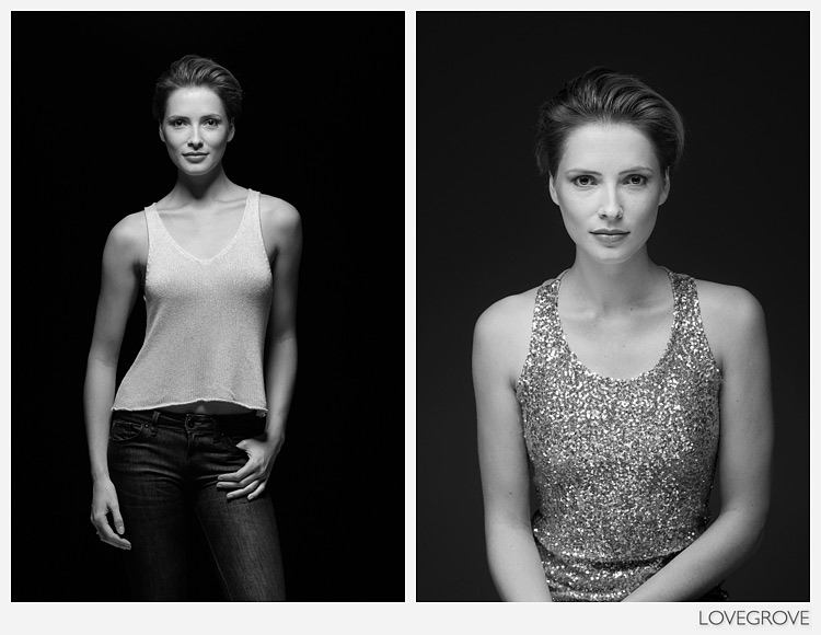 04. I introduced my 'old friend' a classic beauty reflector for the shot on the right. Both shots are still with one light.