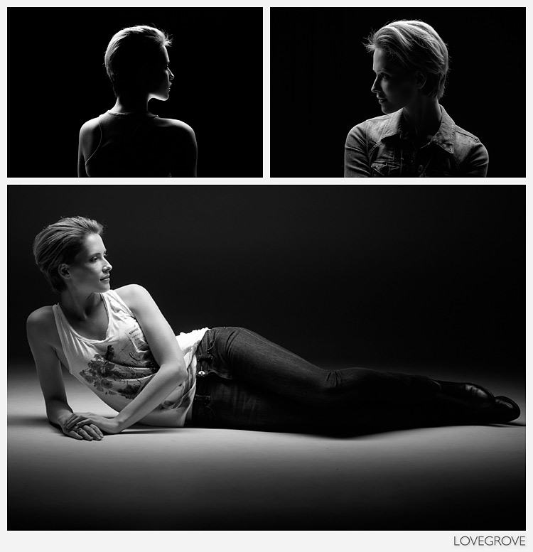 05. Next up was a one light set up using a striplight soft box and grid.