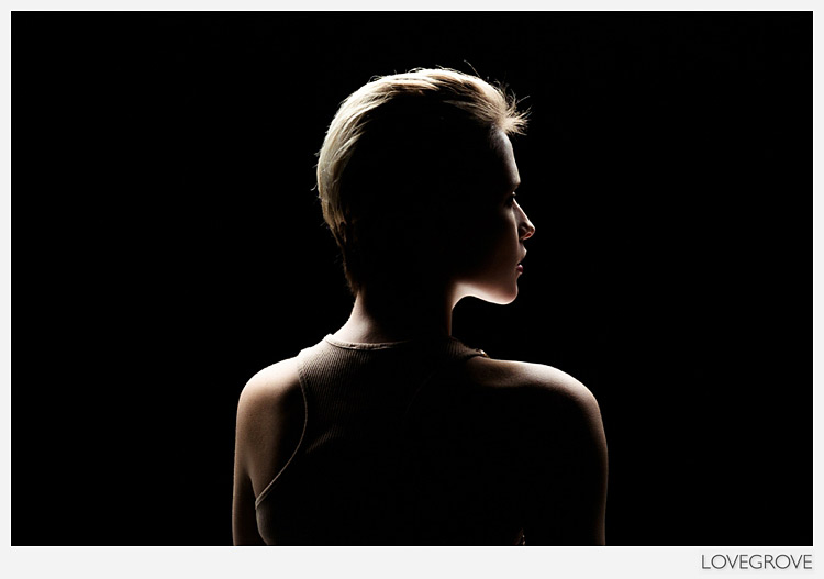06. The strip light soft box and grid was still the only light source.