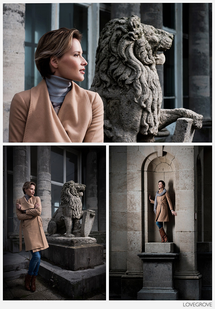 Rosalinde is lit with an Elinchrom Quadra ELB with a 130cm x 25cm Rotalux striplight softbox.