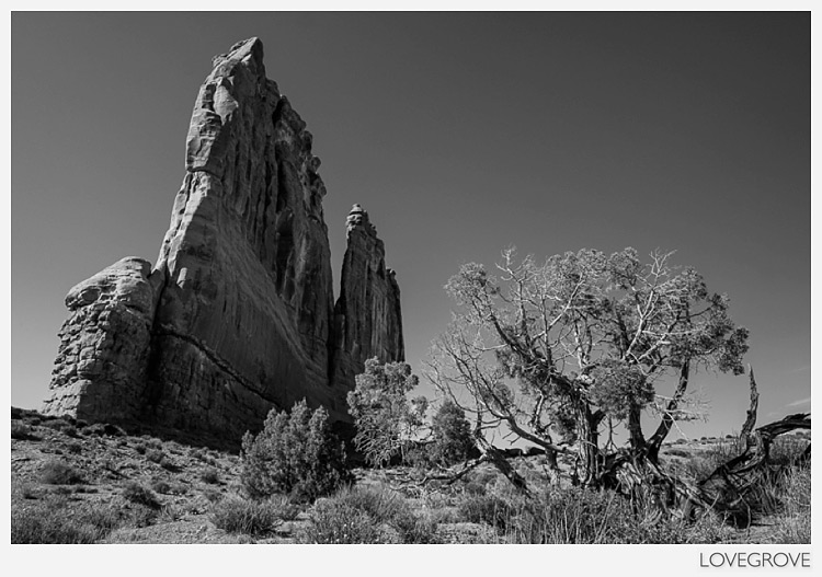 A monolith in monochrome