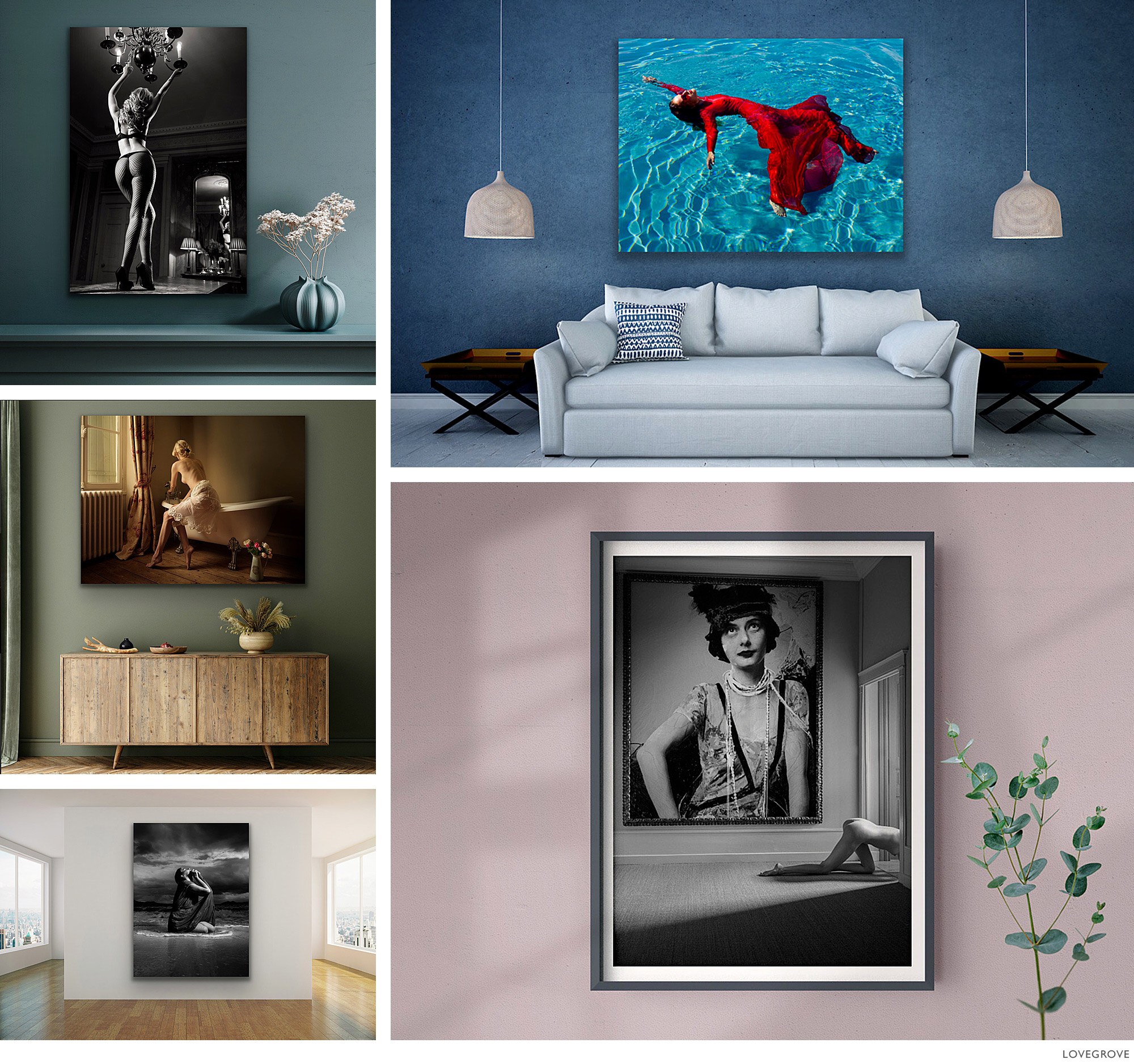 Room sets from the Lovegrove print shop